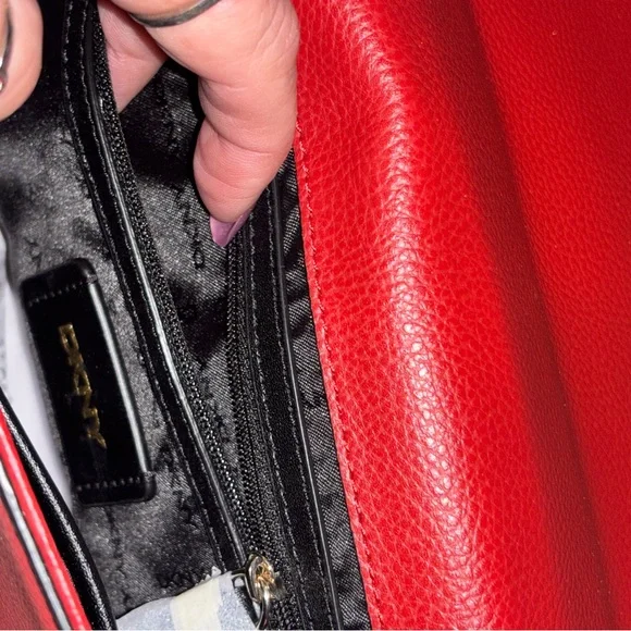 DKNY Red Leather Shoulder Bag - Picture 13 of 14
